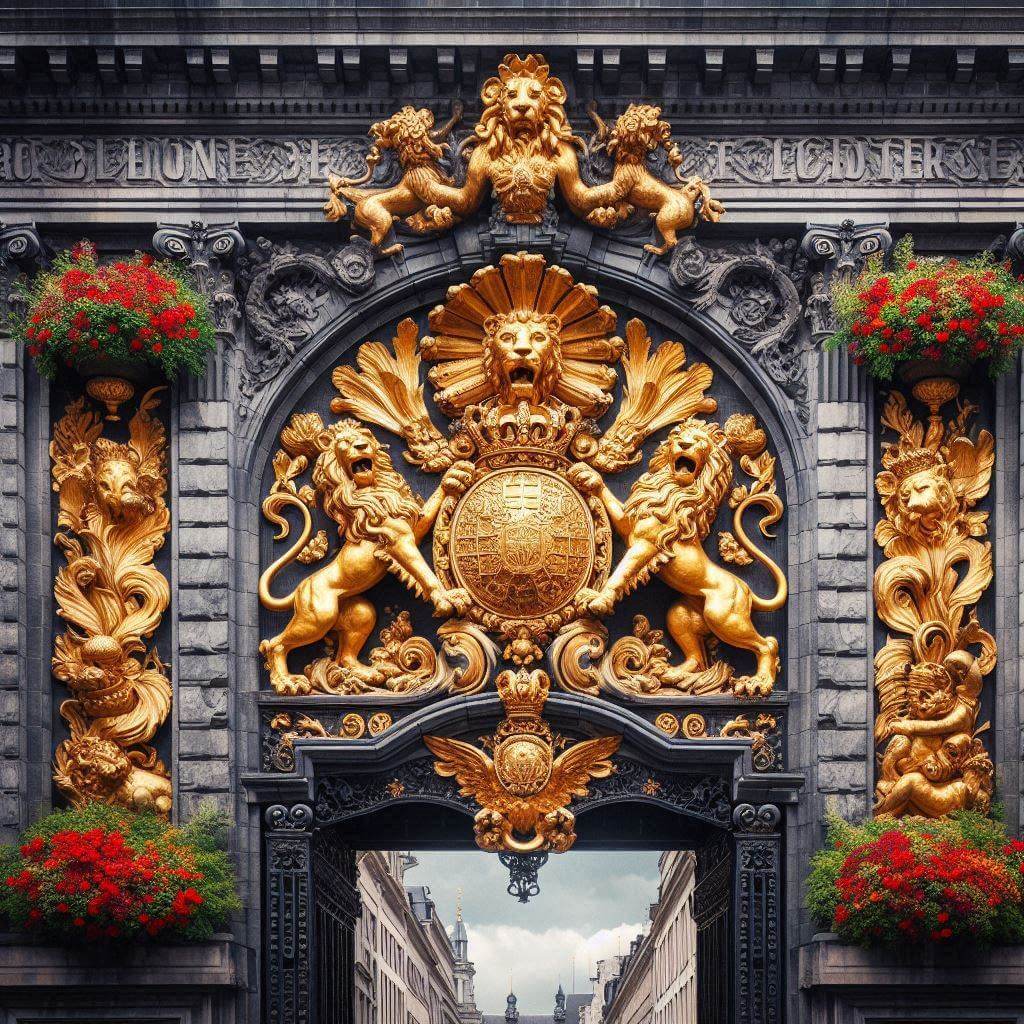  Ornate gate in <b>Brussels</b>, symbolizing <b>Belgium's</b> rich history and cultural diversity