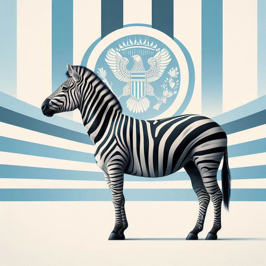 Majestic zebra representing racial harmony and democratic values in Botswana