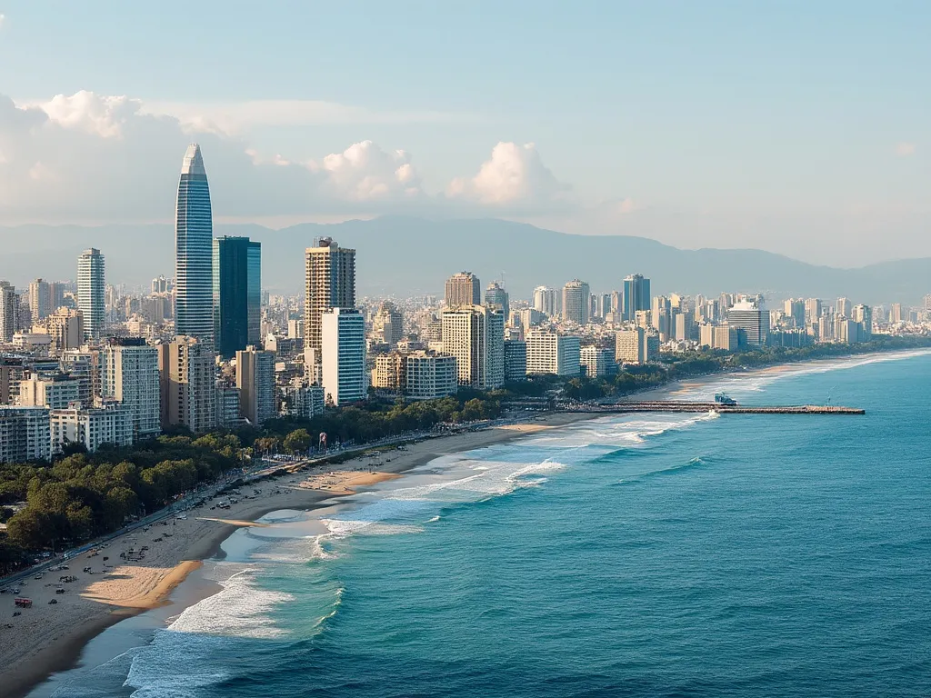 Beirut skyline with the Mediterranean coast