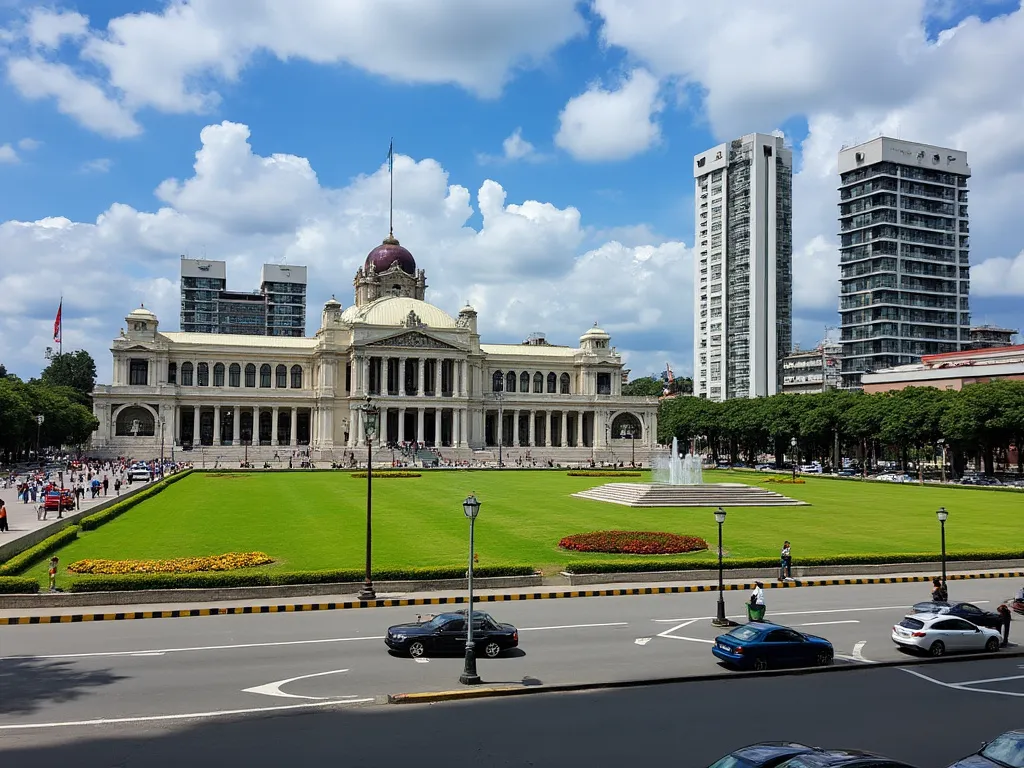 Vista del Palacio Nacional de la Cultura en Ciudad de Guatemala