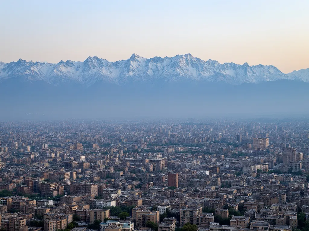 Kabul cityscape with the Hindu Kush mountains in the background