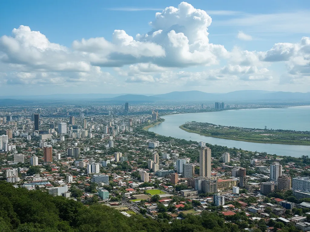 Horizonte de Libreville con el estuario de Gabón