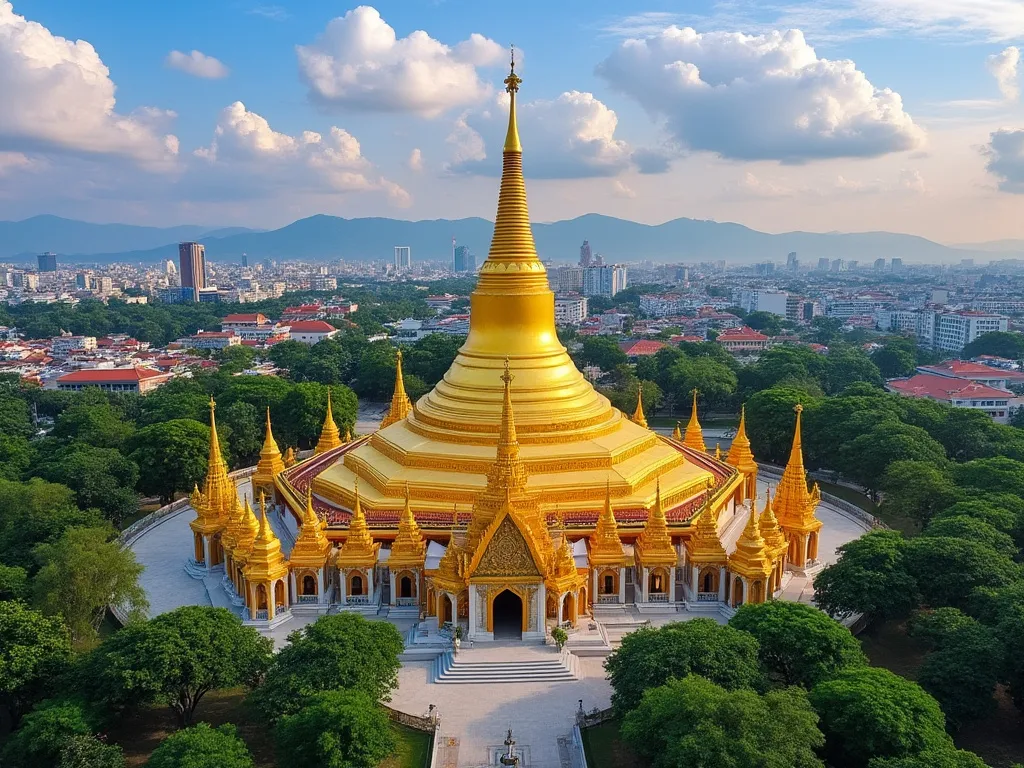 Naypyidaw cityscape with the Uppatasanti Pagoda