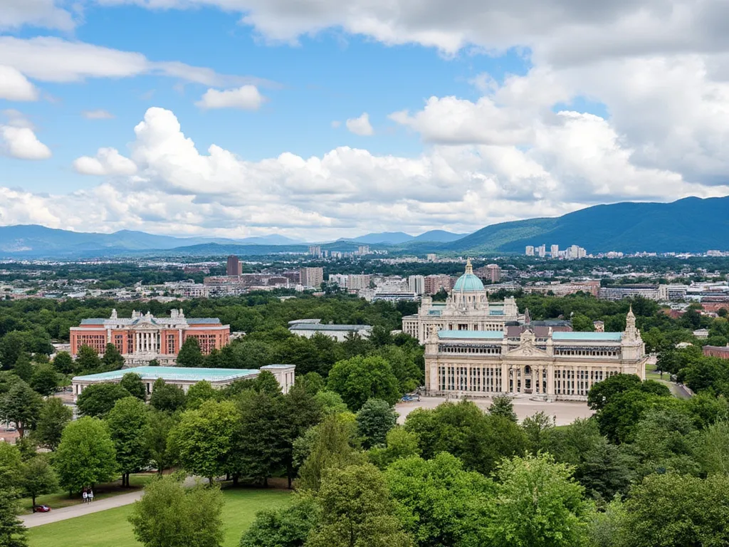 El horizonte de The Valley con la Casa de Gobierno y Wallblake House