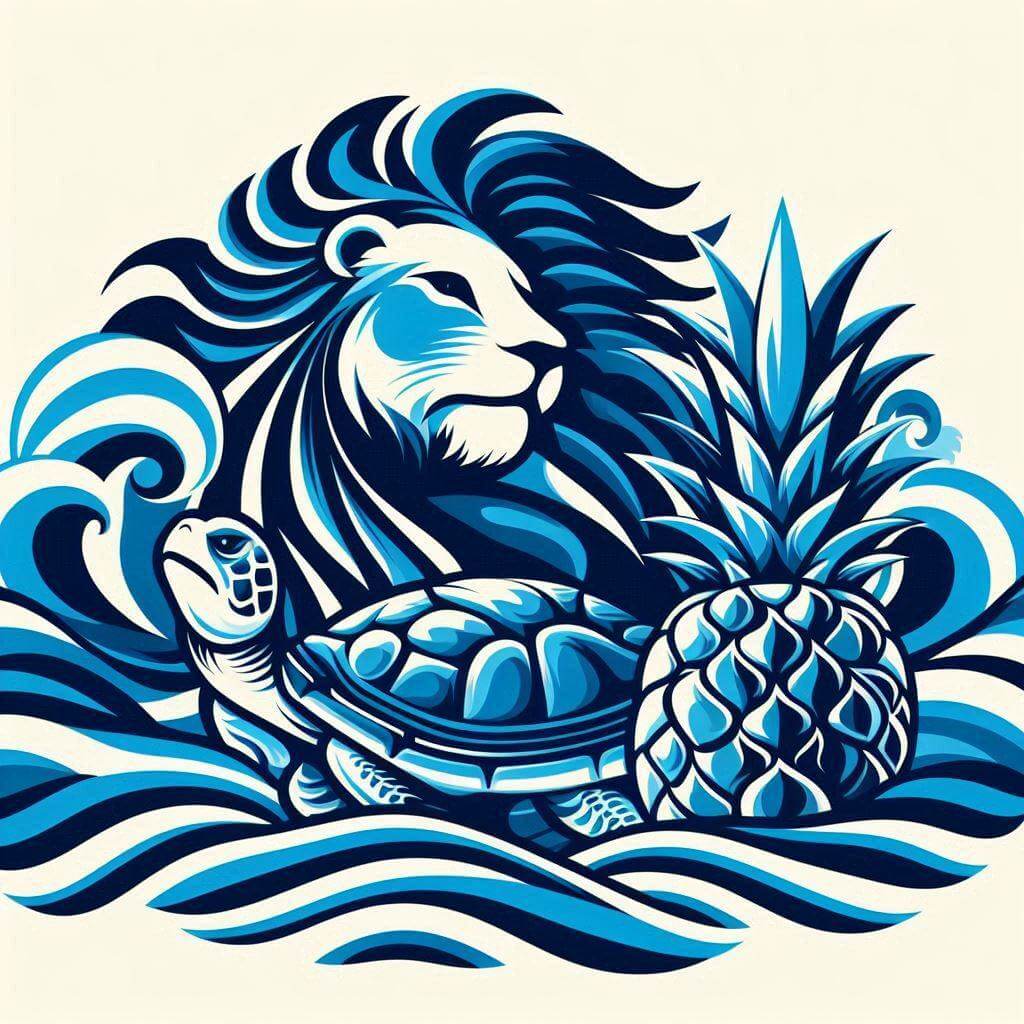 Vibrant illustration of Cayman Islands' symbolic elements in harmony