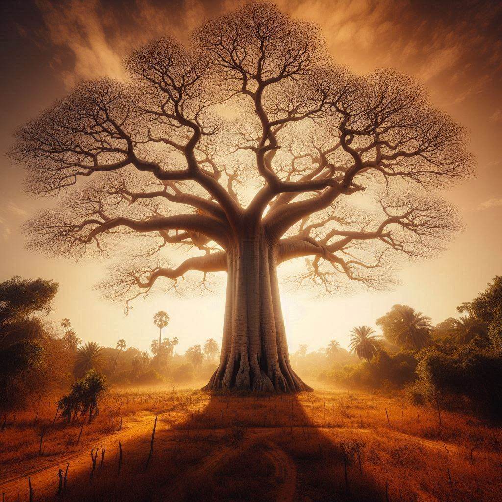 Vibrante escena de mercado africano mostrando el patrimonio cultural, el trabajo del pueblo y la riqueza natural de Guinea