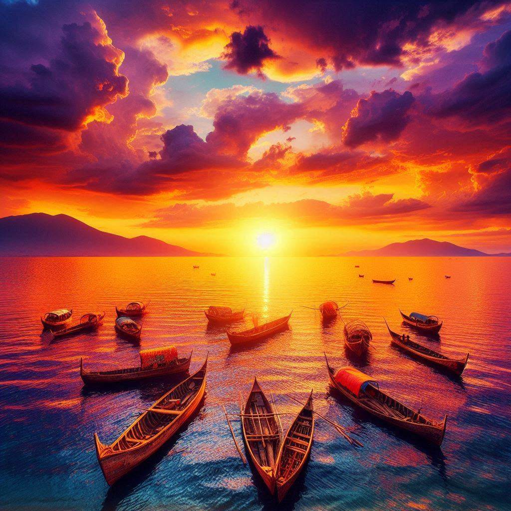 Serene sunrise over Lake Malawi, reflecting the country's cultural identity