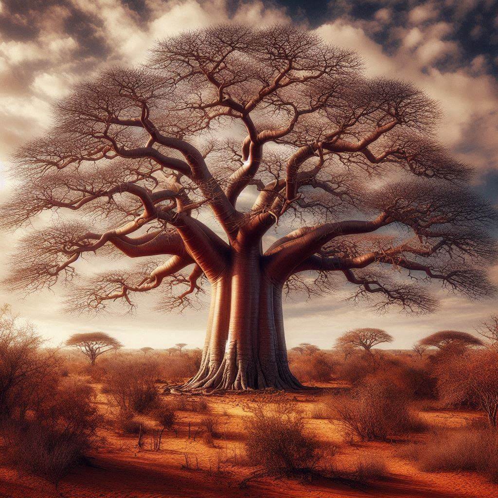 Majestic Baobab tree in Namibia, symbolizing the country's natural beauty and agricultural abundance