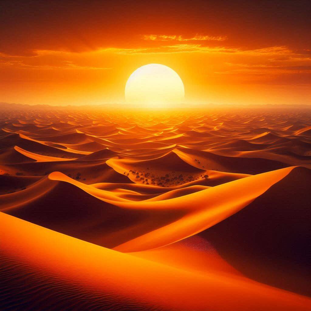 Majestic landscape of the Nigerien Sahara desert with tuareg tribesmen on camelback