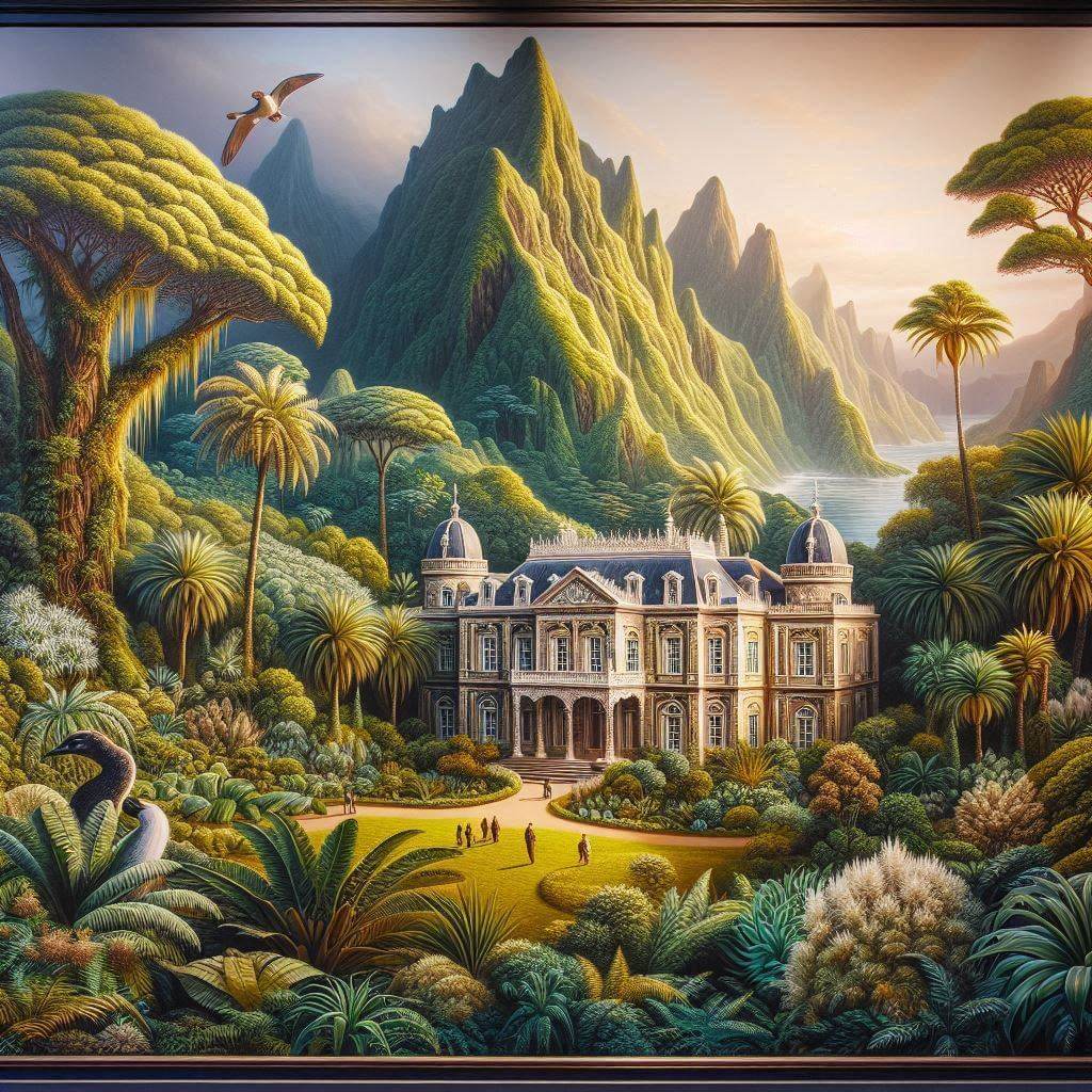 Longwood House, Napoleon Bonaparte's exile residence, surrounded by Saint Helena's lush greenery