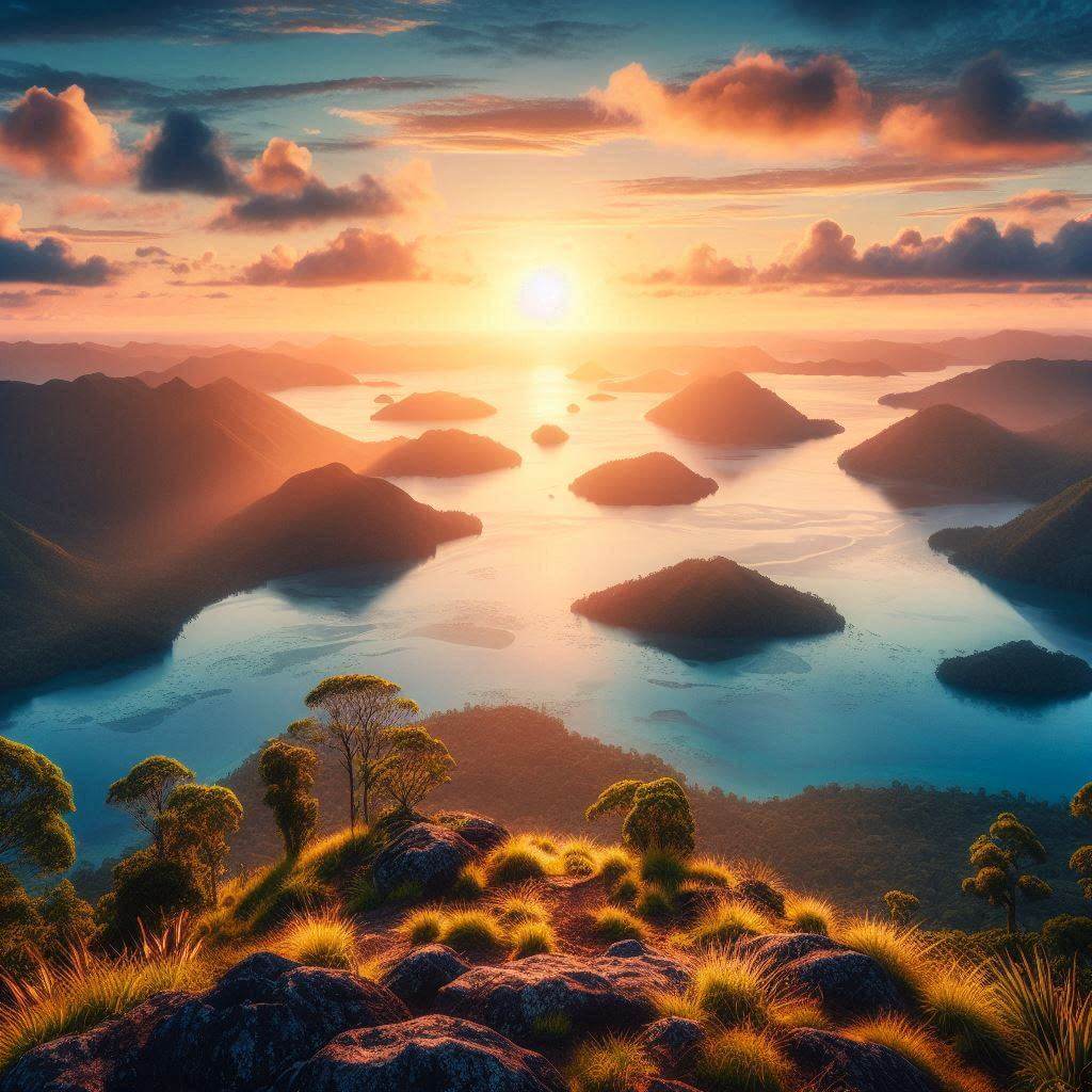 Vista majestuosa de los diversos paisajes de las Islas Salomón, con las cinco islas principales