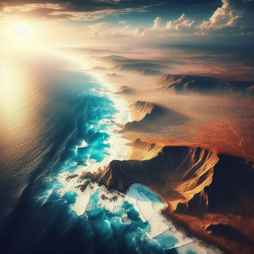Impresionante costa del Cuerno de África que representa la unidad y el progreso de Somalia
