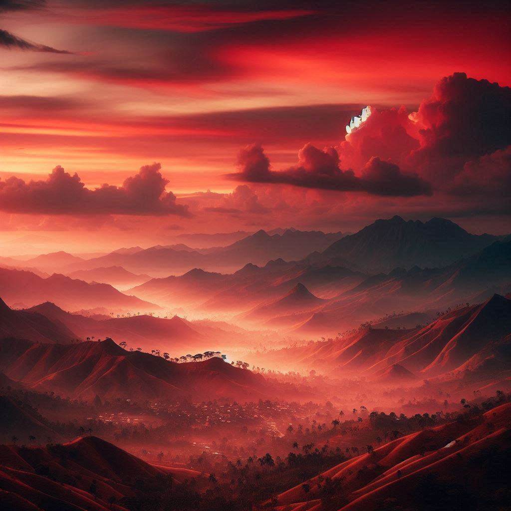 Amanecer dramático sobre las colinas de Timor-Leste, simbolizando la lucha del país por la independencia y su brillante futuro