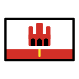 Gibraltar flag in OpenMoji style