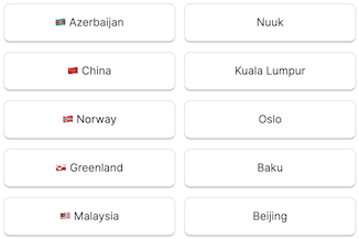 Capitales de África interfaz del test